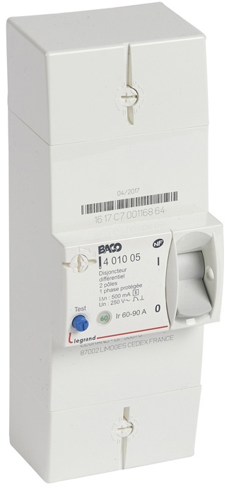 Disjoncteur de branchement Enedis bipolaire différentiel 500mA sélectif - 90A – Image 2