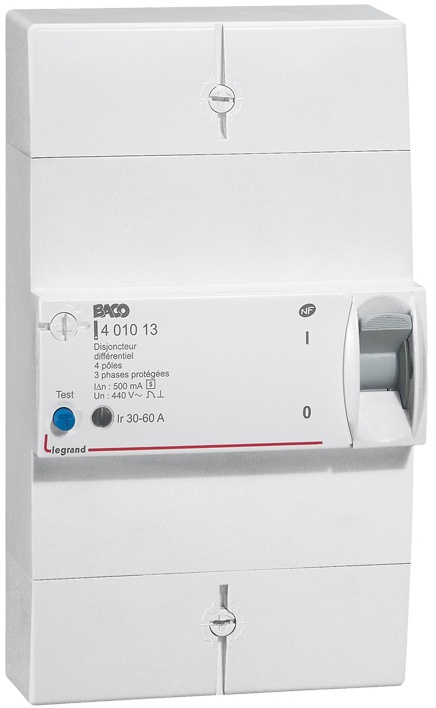 Disjoncteur de branchement Enedis 4P tétrapolaire diff 500mA sélectif - 60A – Image 2