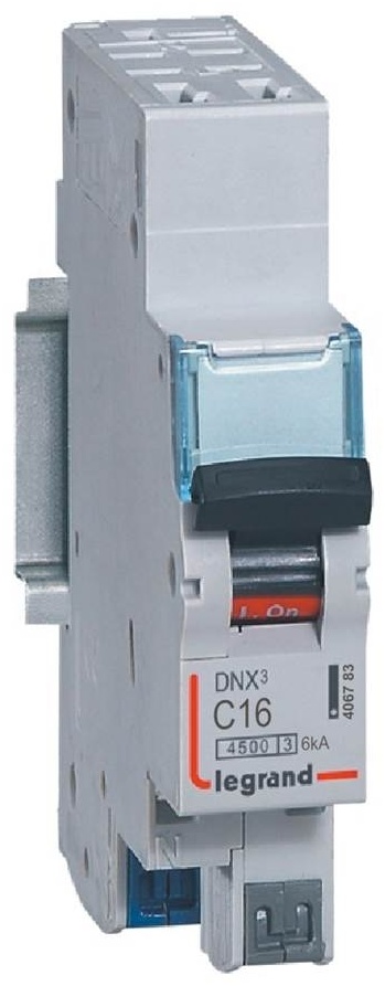 Disjoncteur DNX³ 4500 - auto/auto - 1P+N 230V~ 16A - 4,5kA - courbe C - 1 module
