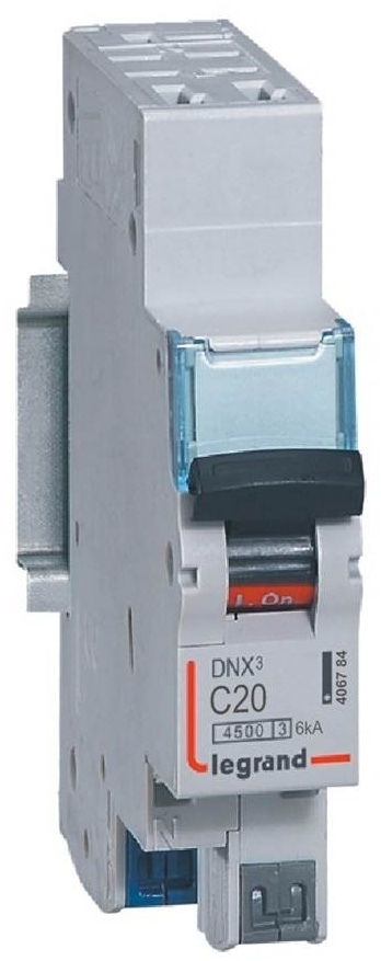 Disjoncteur DNX³ 4500 - auto/auto - 1P+N 230V~ 20A - 4,5kA - courbe C - 1 module