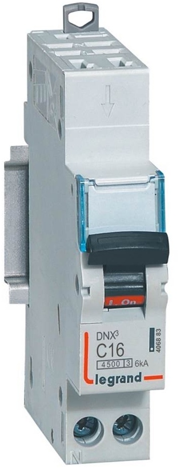 Disjoncteur DNX³ 4500 - auto/vis - 1P+N 230V~ 16A - 6kA - courbe C - 1 module – Image 6