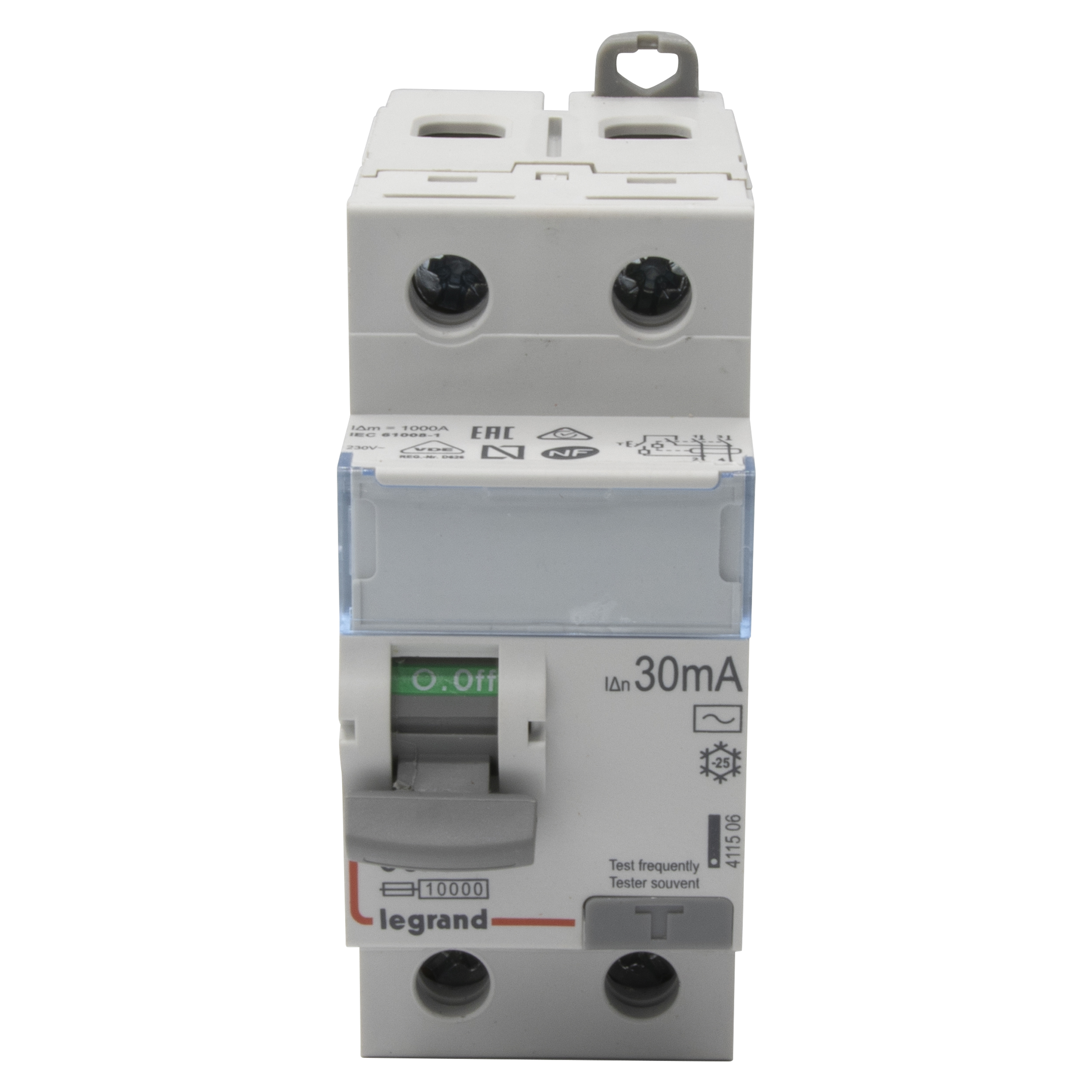 Interrupteur différentiel DX³-ID haut/bas vis - 2P 230V~ 63A typeAC 30mA - 2 mod – Image 2