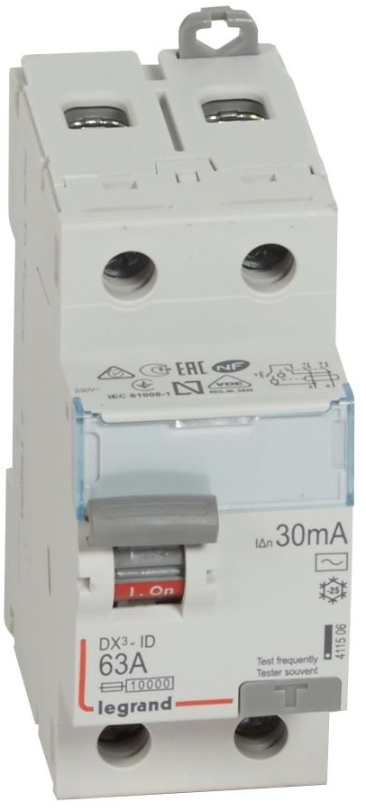 Interrupteur différentiel DX³-ID haut/bas vis - 2P 230V~ 63A typeAC 30mA - 2 mod – Image 3