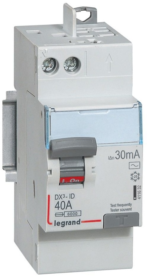 Interrupteur différentiel DX³-ID haut vis/haut auto 2P 230V~ 40A AC 30mA - 2 mod – Image 2