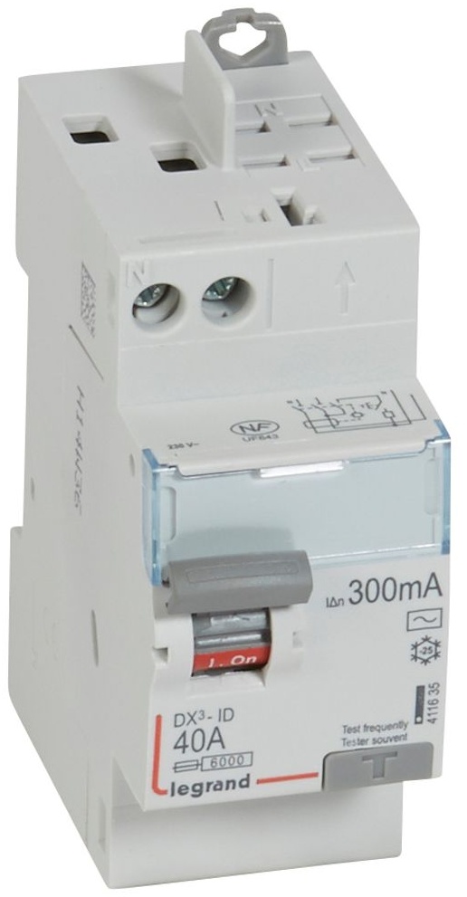Interrupteur différentiel DX³-ID haut vis/haut auto 2P 230V~ 40A AC 300mA -2 mod – Image 3