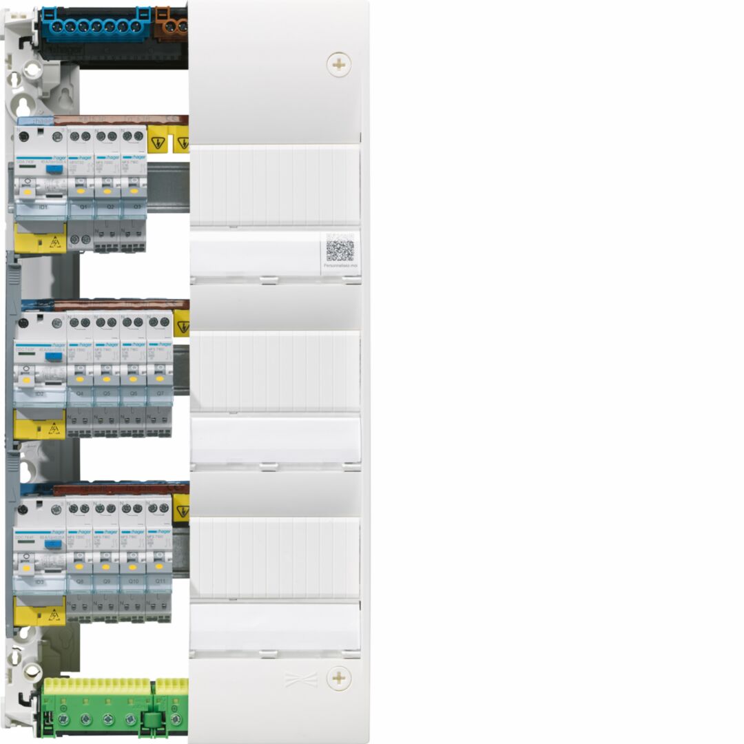 Porte opaque blanc gamma+ pour coffret gamma 13, 3 rangées 39 M – Image 3