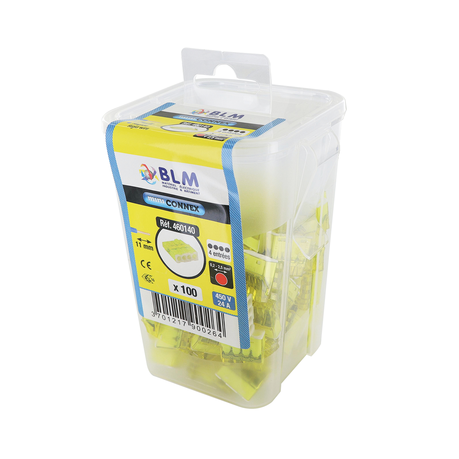 Borne de connexion transparente 4 entrées jaunes MINI green – Image 3