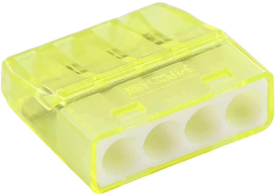 Borne de connexion transparente 4 entrées jaunes MINI green – Image 4