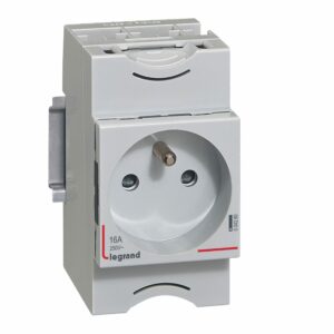 Prise de courant modulaire 10A à 16A 250V~ - 2P+T à éclips - 2,5 modules