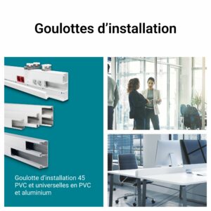 Goulotte Logix 45-160x50-3 compartiments-2m-Livré sans couvercle-PVC Blanc Artic