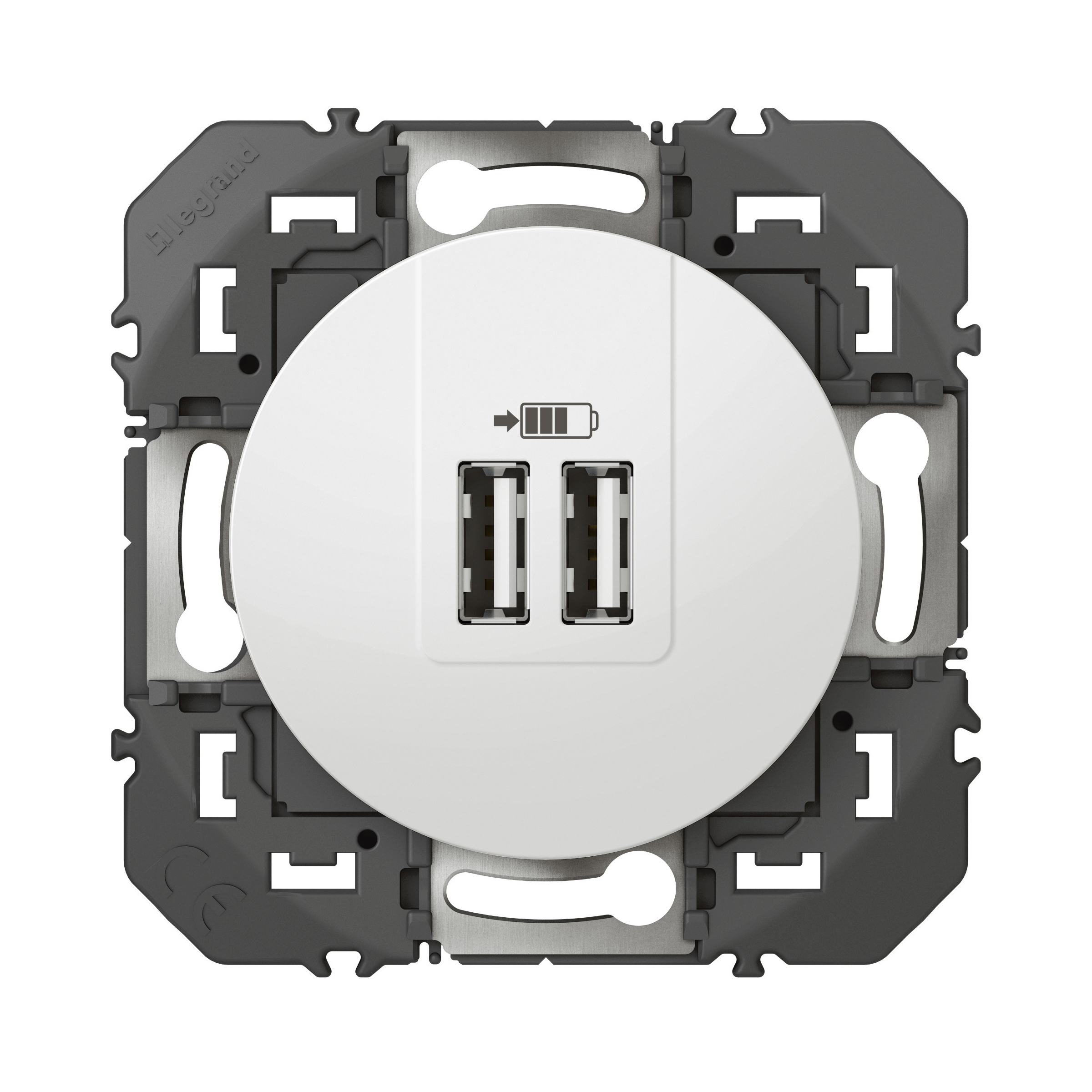 Double Prise USB Type-A dooxie 3A 15W finition blanc – Image 3