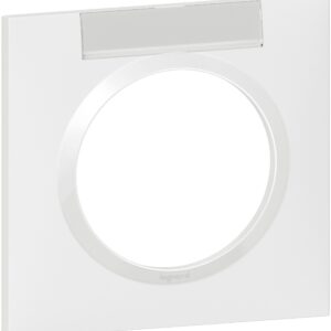 Plaque de finition à clipser carrée dooxie 1 poste blanc avec porte-étiquette