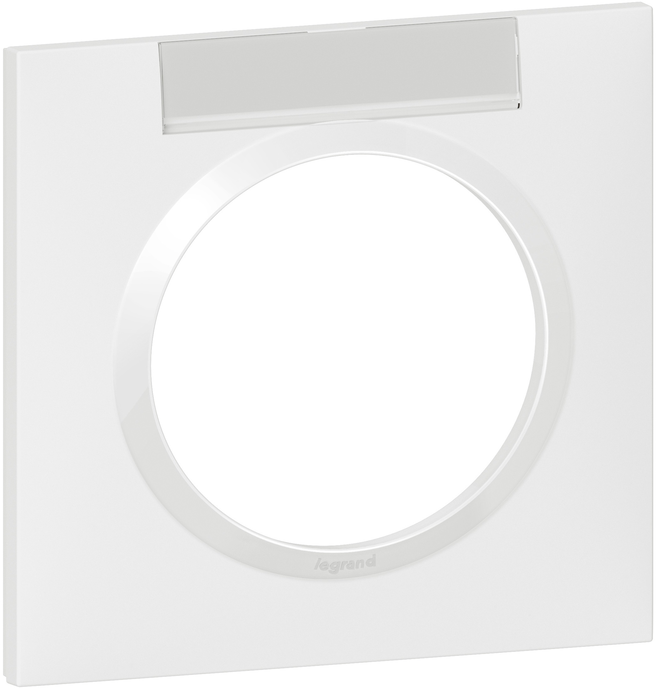 Plaque de finition à clipser carrée dooxie 1 poste blanc avec porte-étiquette