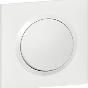 Poussoir dooxie one 6A 250V~ avec plaque carrée blanche et griffes