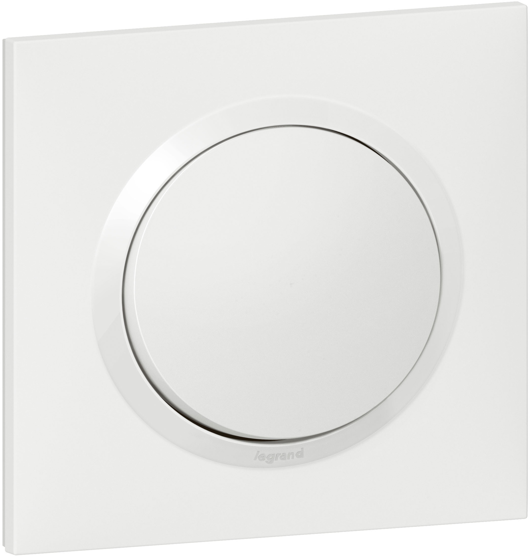 Poussoir dooxie one 6A 250V~ avec plaque carrée blanche et griffes