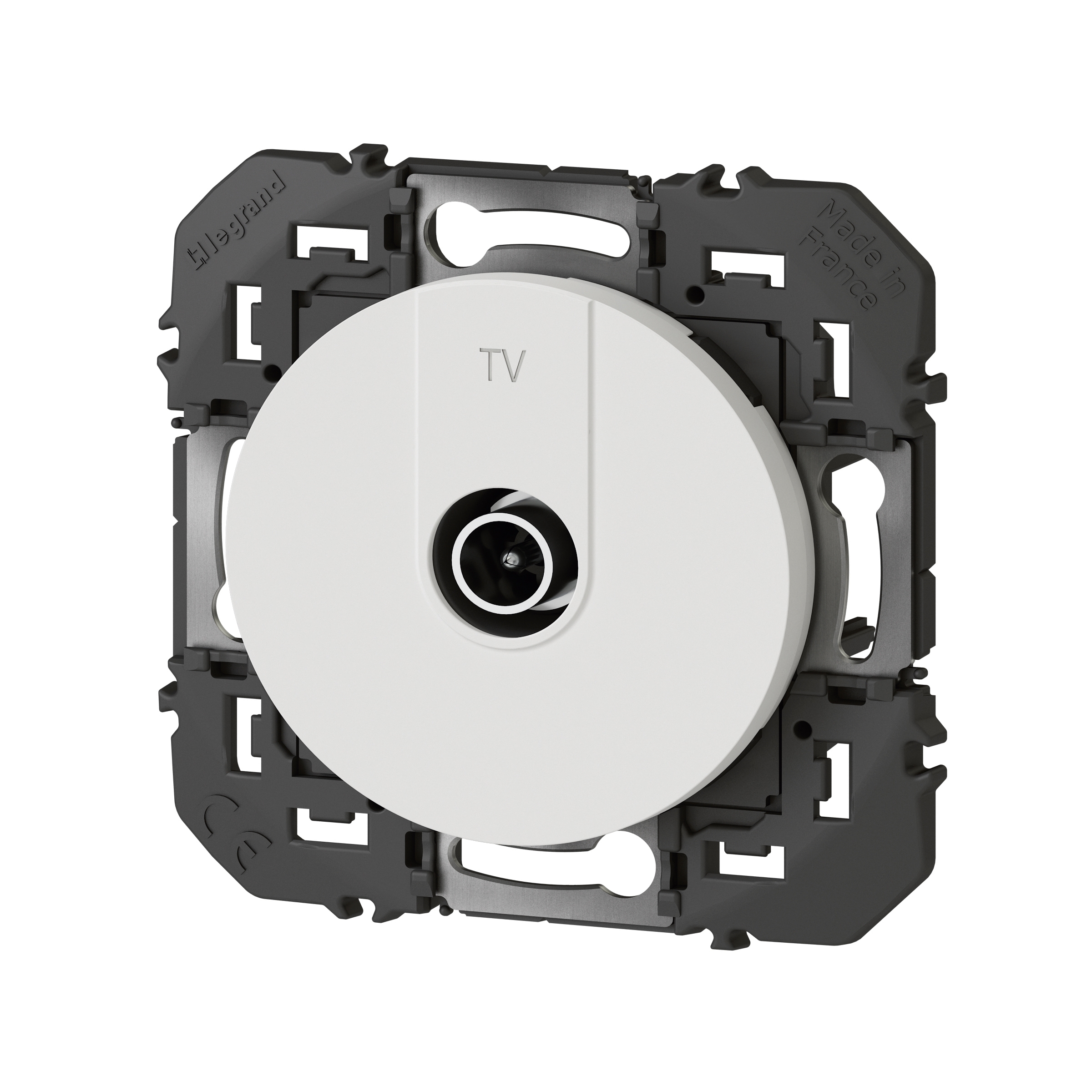 Prise TV simple étoile blindée dooxie finition blanc – Image 2