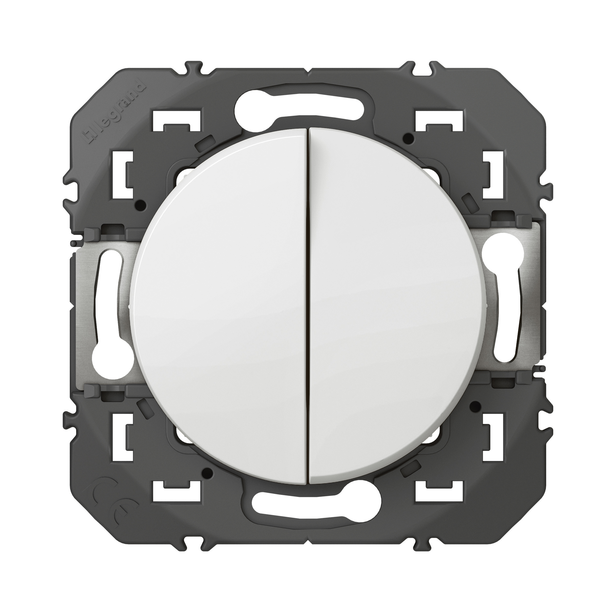 Double interrupteur ou va-et-vient dooxie 10AX 250V~ finition blanc – Image 3