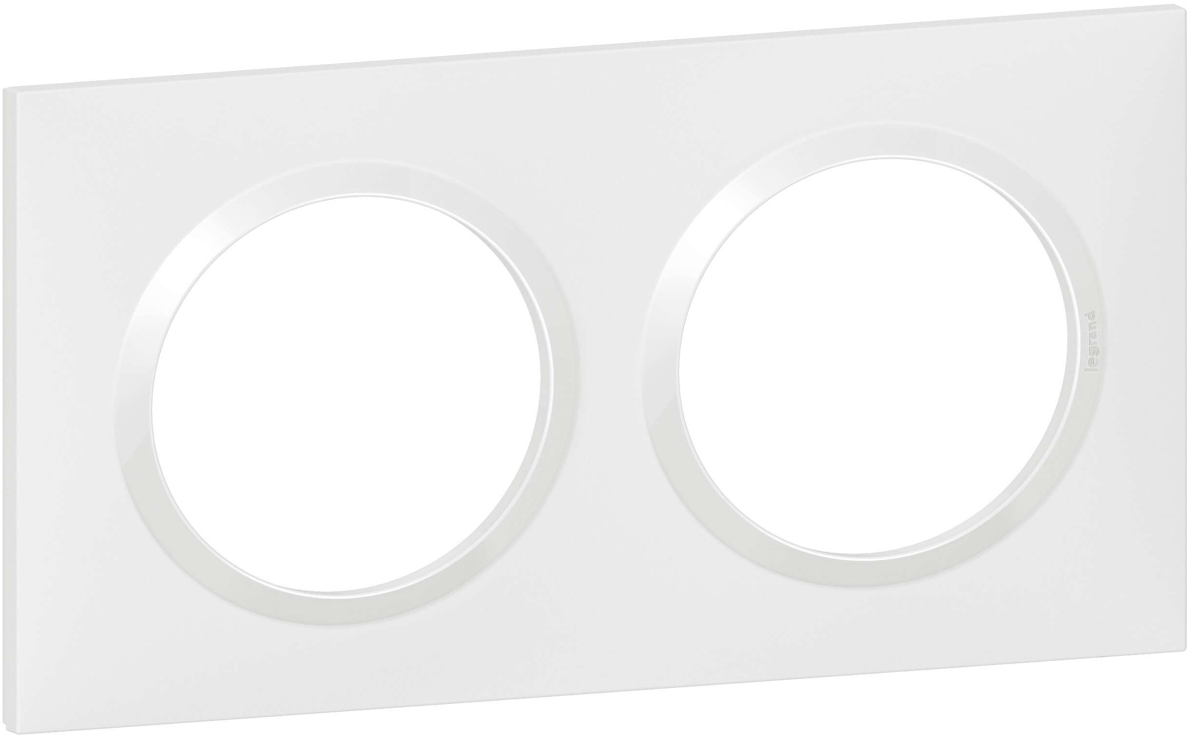 Plaque de finition à clipser carrée dooxie 2 postes finition Blanc