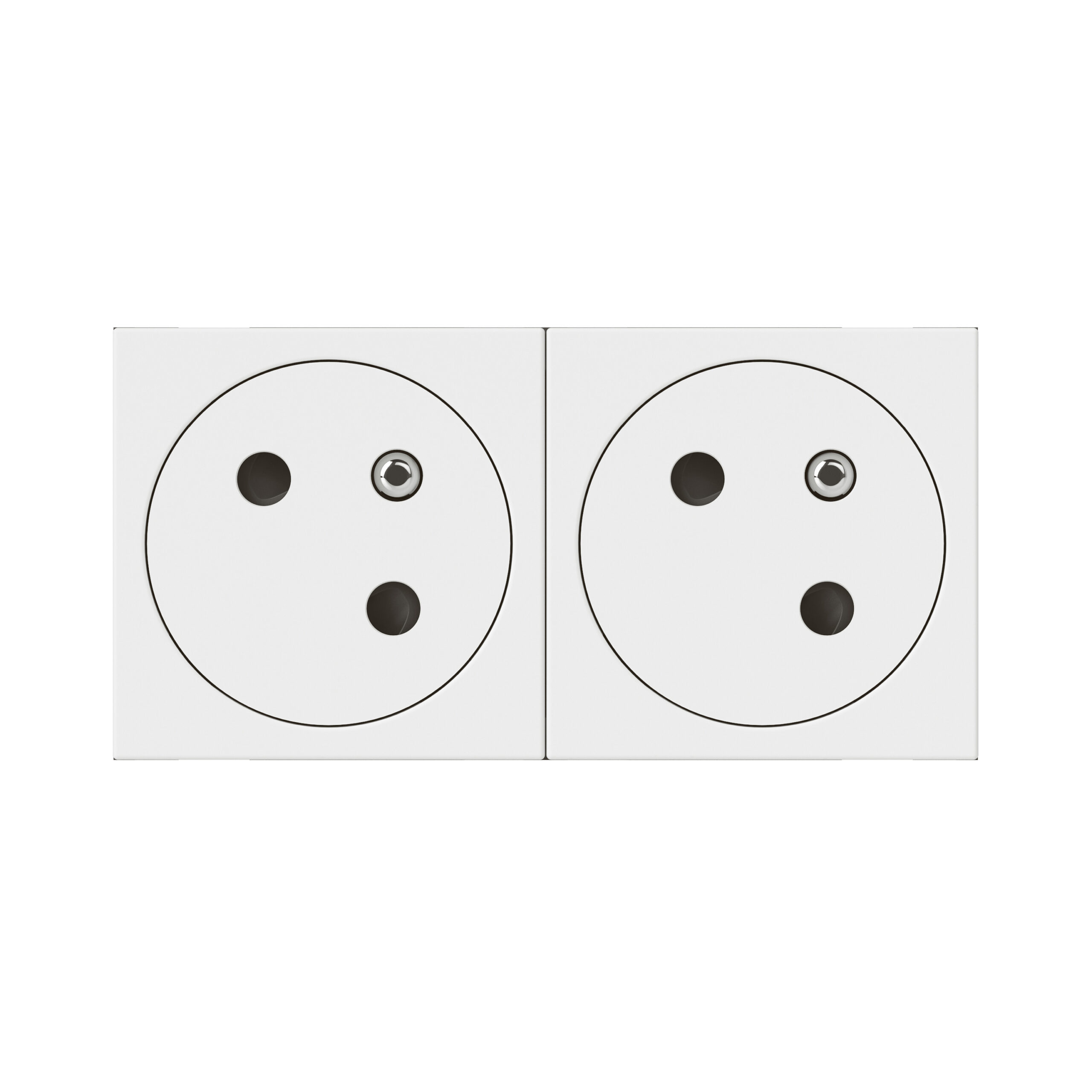 Prise de courant 2x2P+T Surface Mosaic Link auto 4 mod - blanc - 16A 250V – Image 3