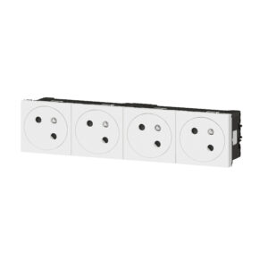 Prise de courant 4x2P+T Surface Mosaic Link auto 8 mod - blanc - 16A 250V