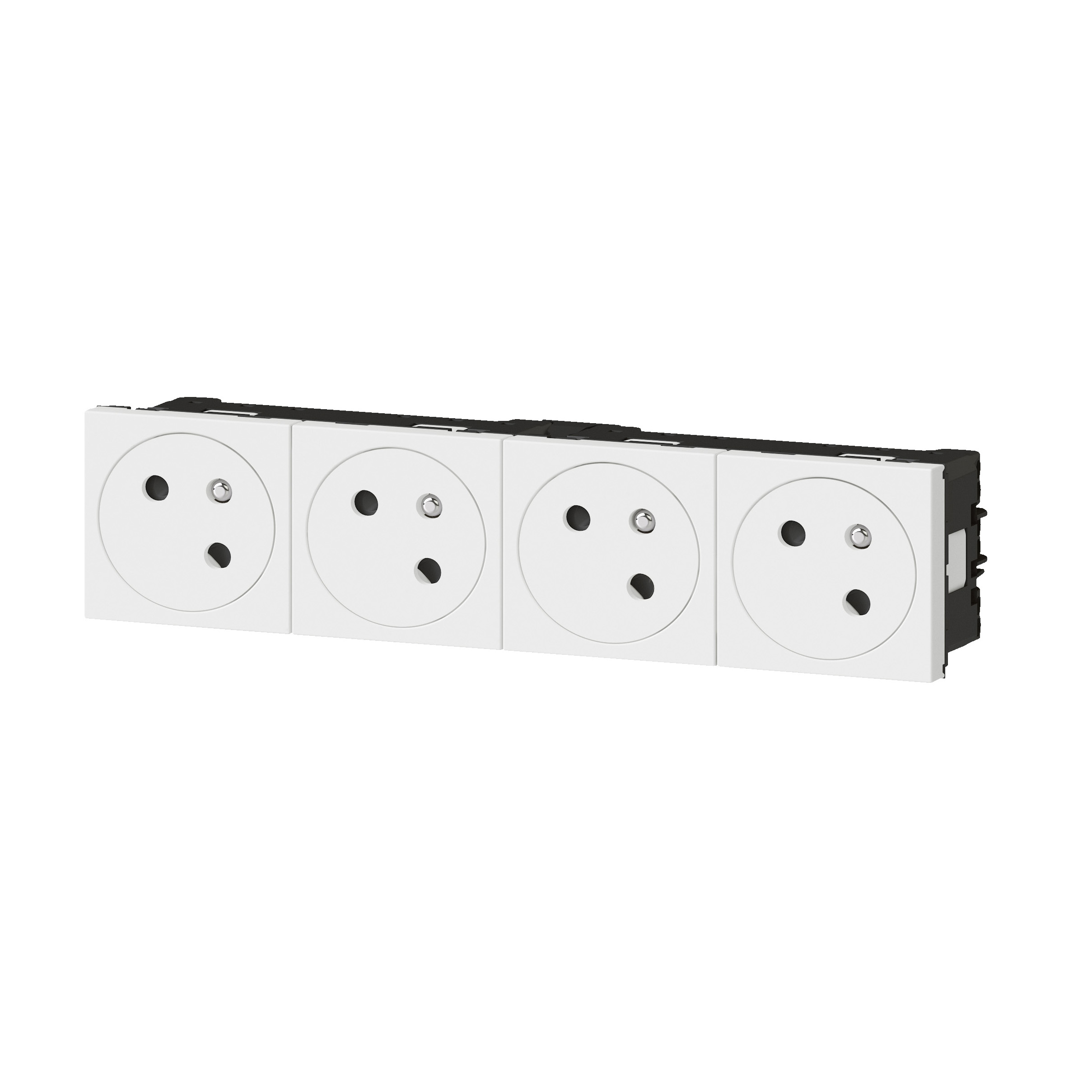 Prise de courant 4x2P+T Surface Mosaic Link auto 8 mod - blanc - 16A 250V