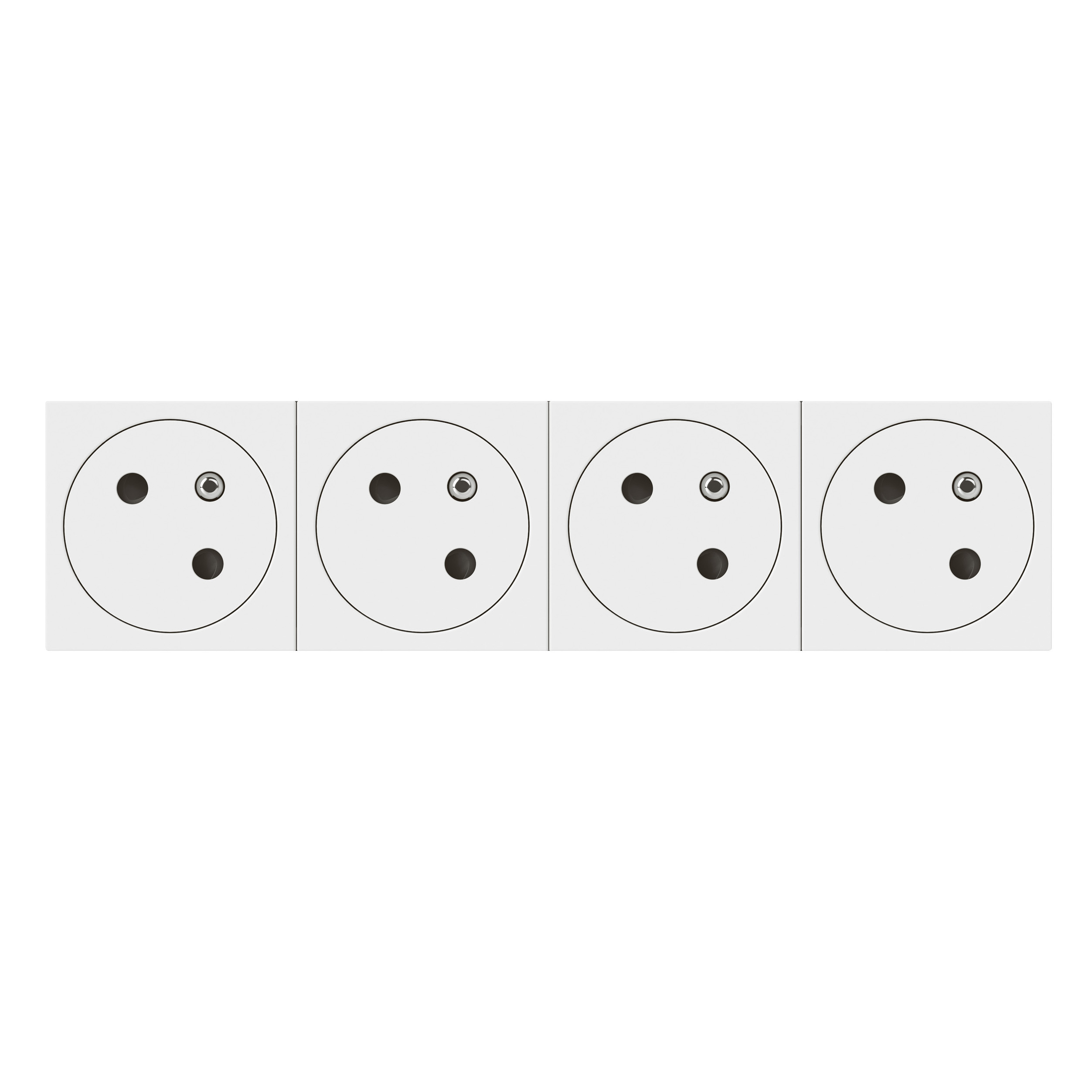 Prise de courant 4x2P+T Surface Mosaic Link auto 8 mod - blanc - 16A 250V – Image 3