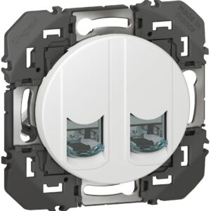 Double prise RJ45 catégorie 6 STP dooxie finition blanc