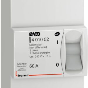 Disjoncteur branchement Enedis bipolaire non différentiel 60A non réglable