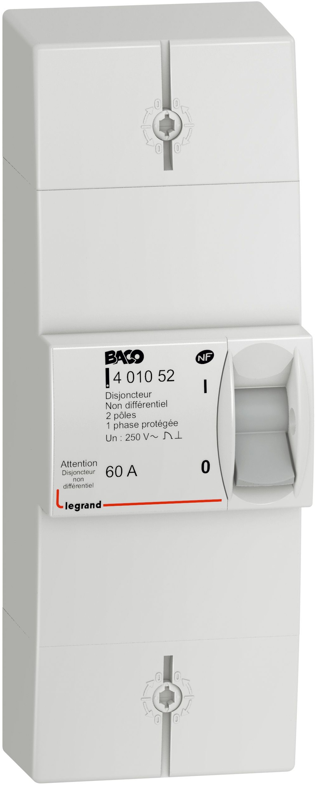 Disjoncteur branchement Enedis bipolaire non différentiel 60A non réglable