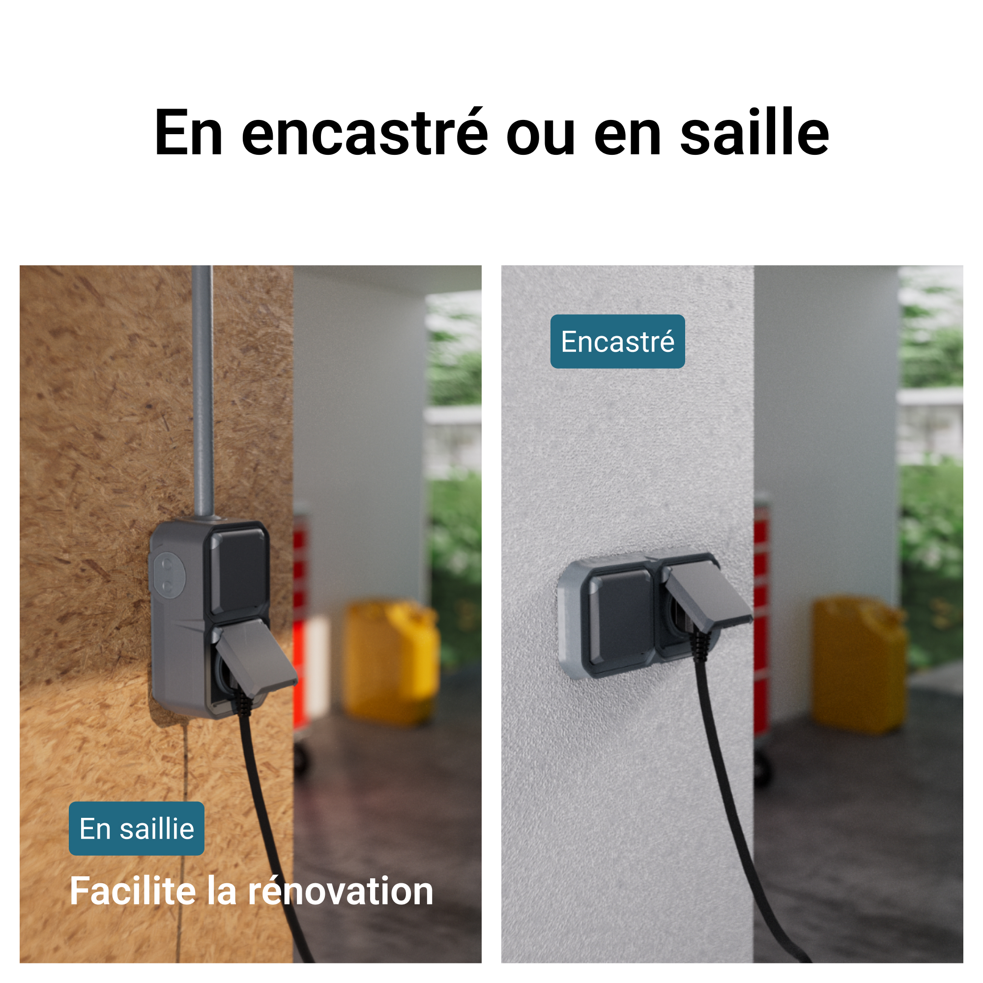 Prise pour recharge véhicule électrique Plexo complet saillie anthracite – Image 3