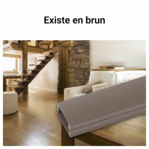 Moulure Keva 32mmx12mm-Fond+couvercle-2 compartiments-Longueur 2,10m-Blanc Artic
