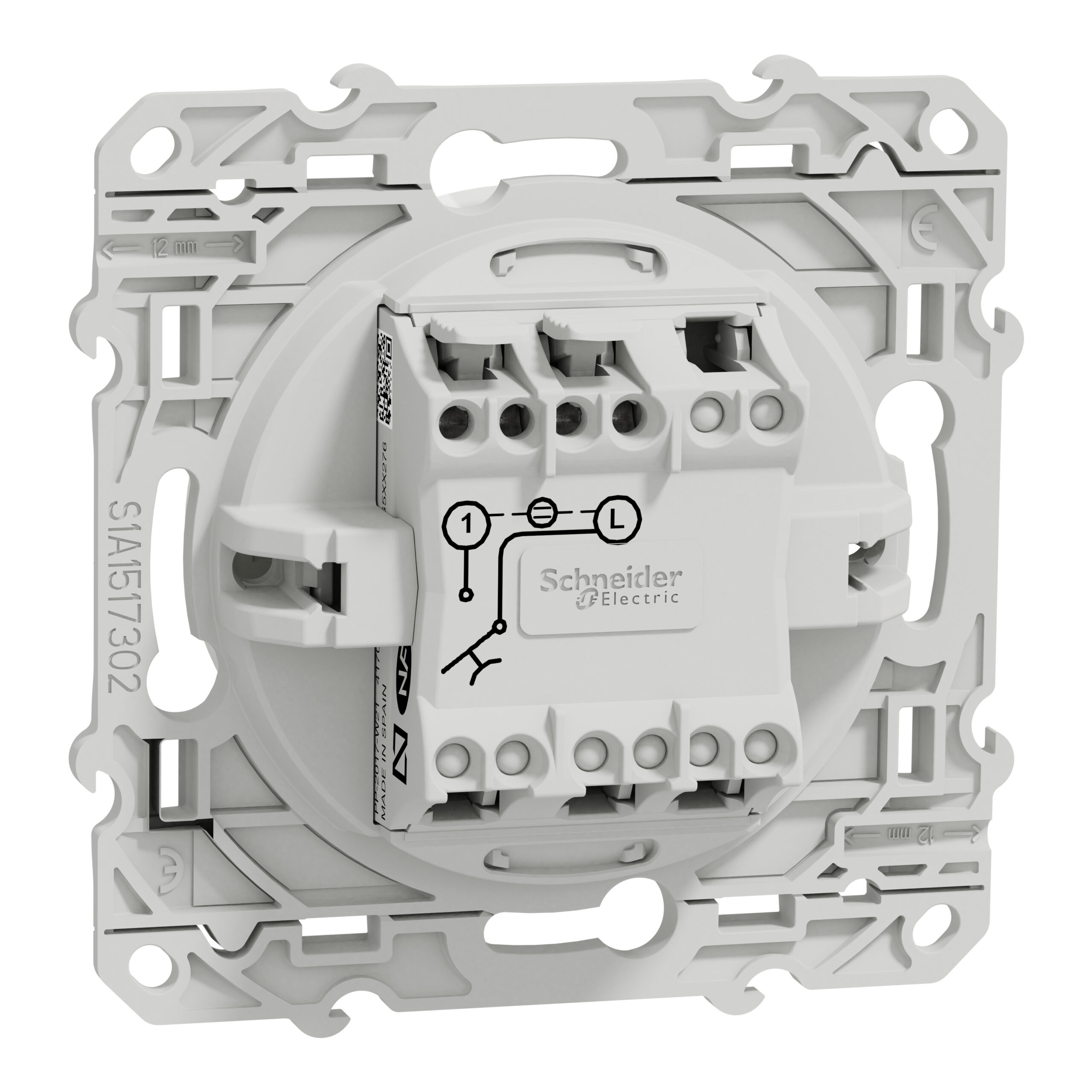 Odace 2011 - poussoir lumineux - blanc - 10A - voyant LED bleu 0,15mA