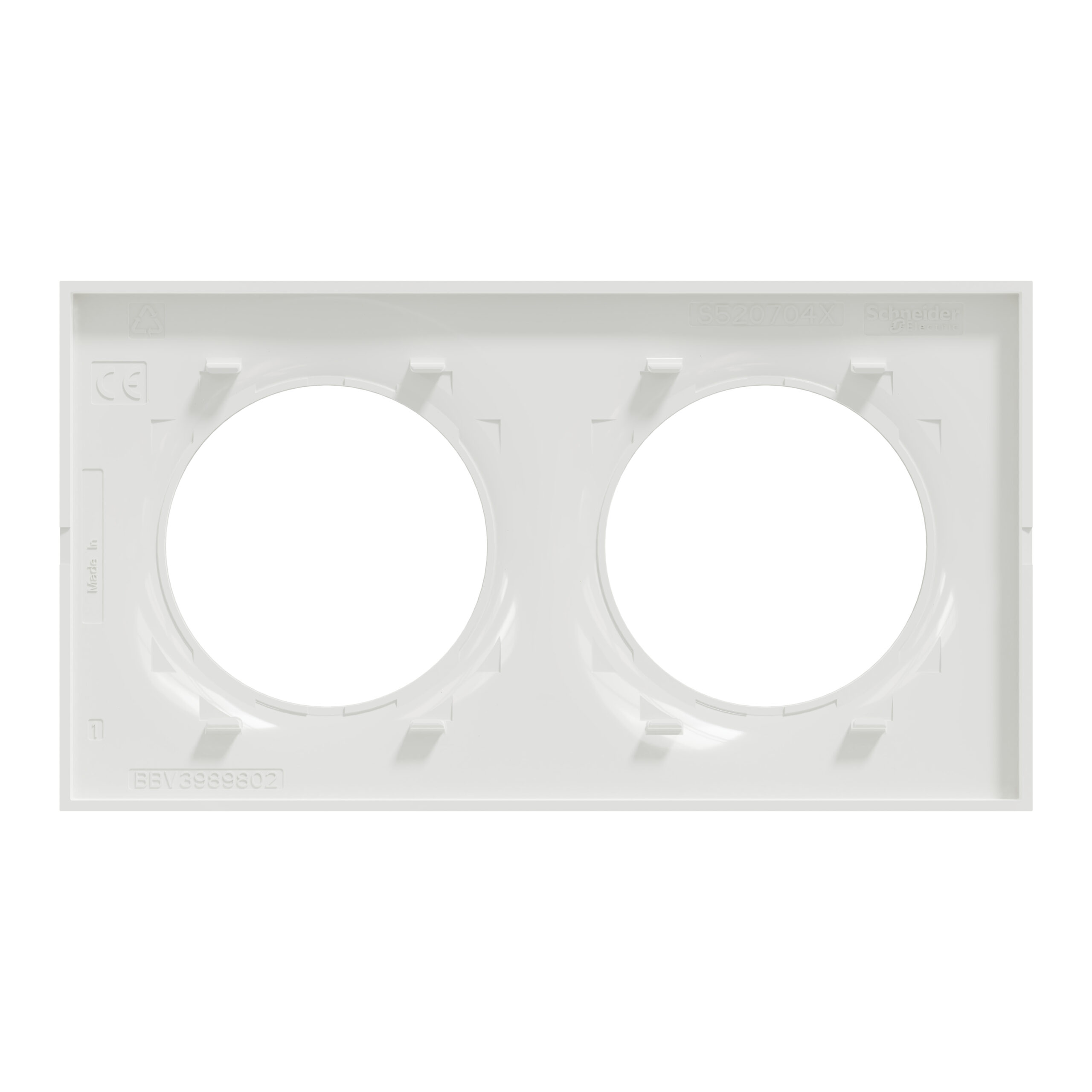 Odace 2011 Styl - plaque 2 postes H/V entraxe 71mm blanc – Image 4