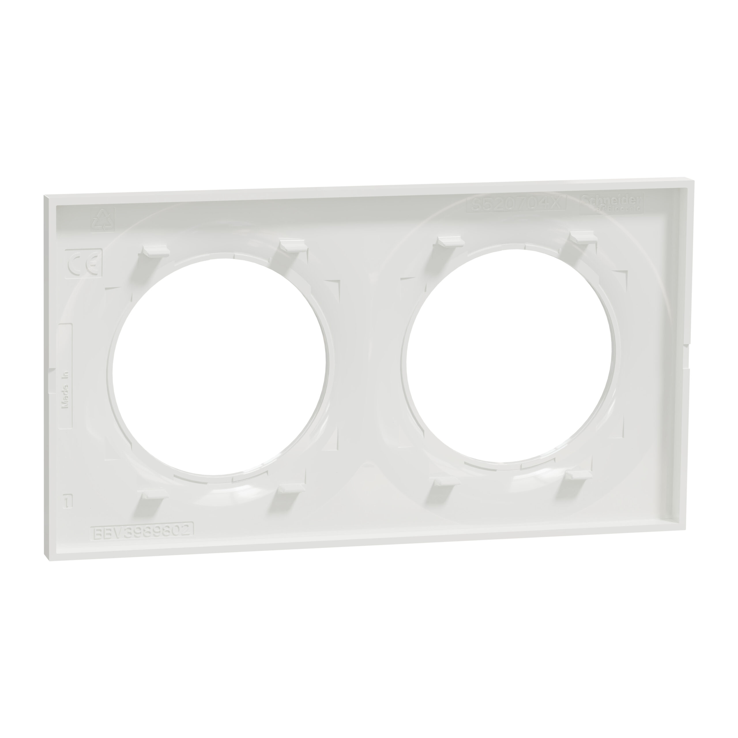 Odace 2011 Styl - plaque 2 postes H/V entraxe 71mm blanc – Image 5