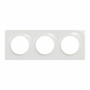 Odace 2011 Styl - plaque 3 postes H/V entraxe 71mm blanc