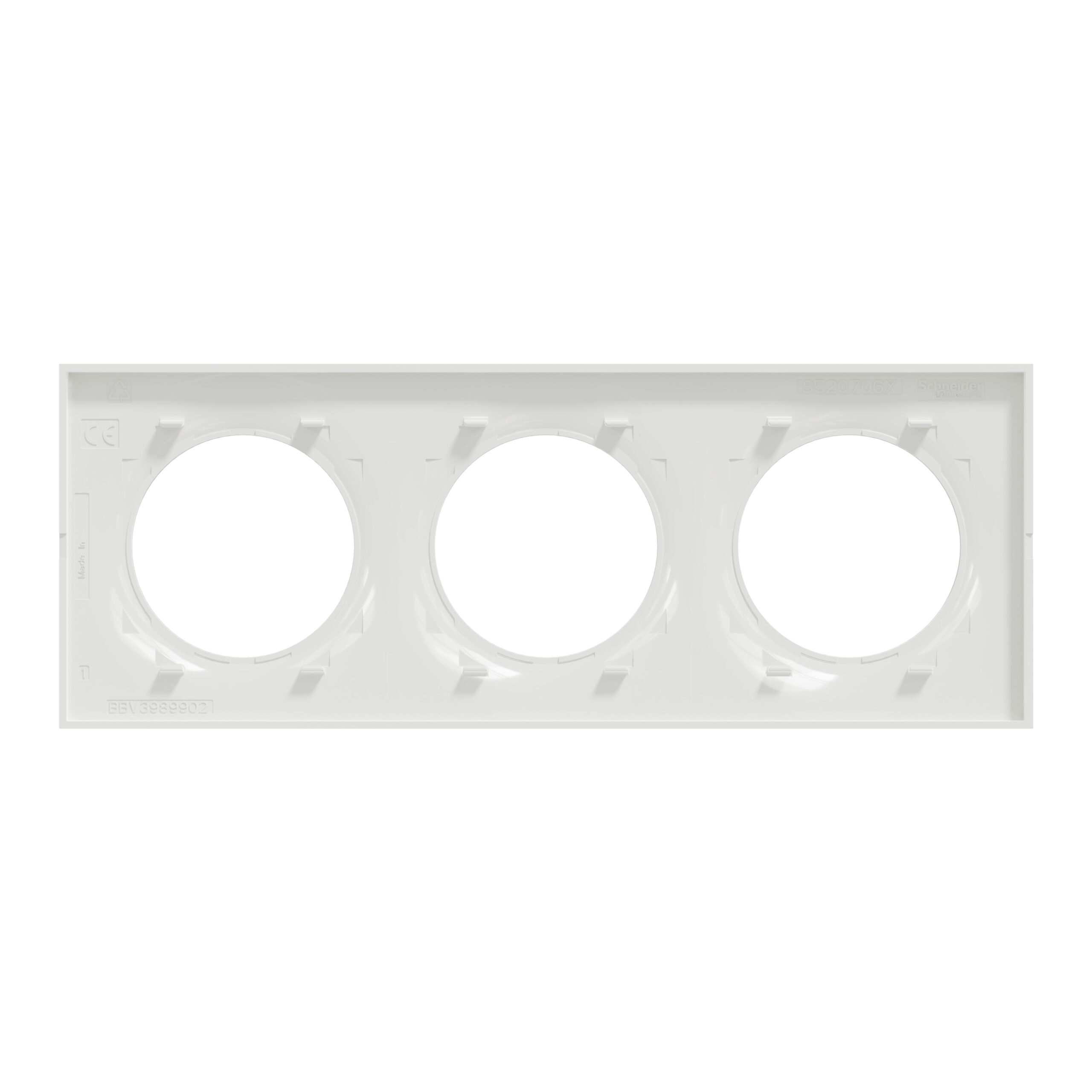 Odace 2011 Styl - plaque 3 postes H/V entraxe 71mm blanc – Image 2