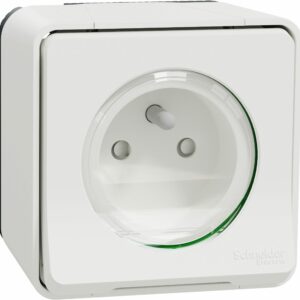 Mureva Styl - Prise de courant 2P+T - saillie - IP55 IK08 - connex auto - blanc