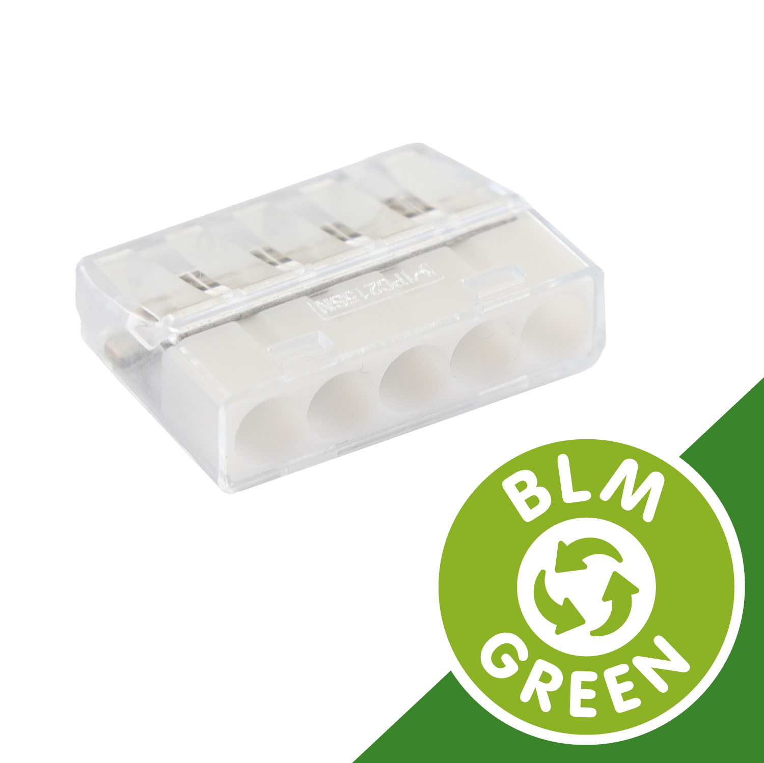 Borne de connexion transparente 5 entrées gris MINI CONNEX green