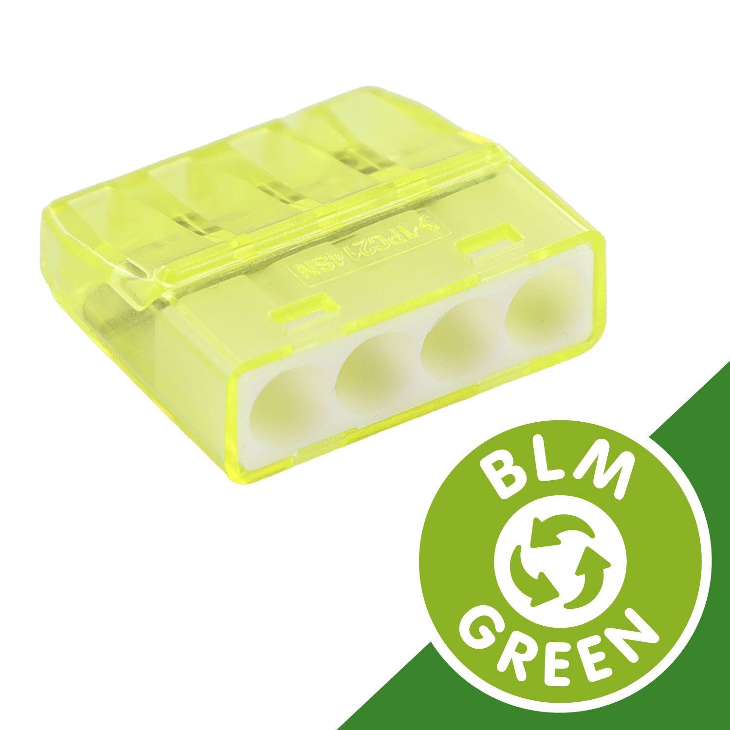 Borne de connexion transparente 4 entrées jaunes MINI green