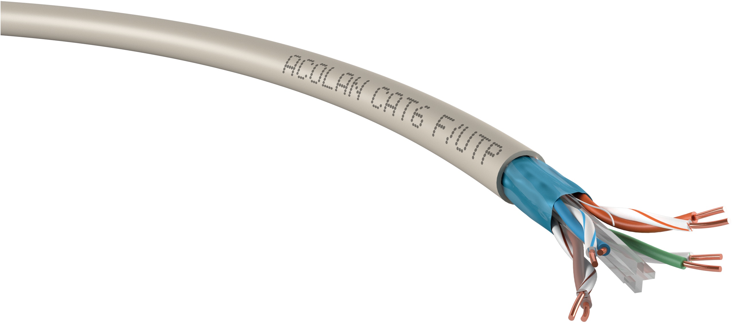 Câble F/UTP cat6 LSOH-FR 4P couronne 100m ivoire Dca