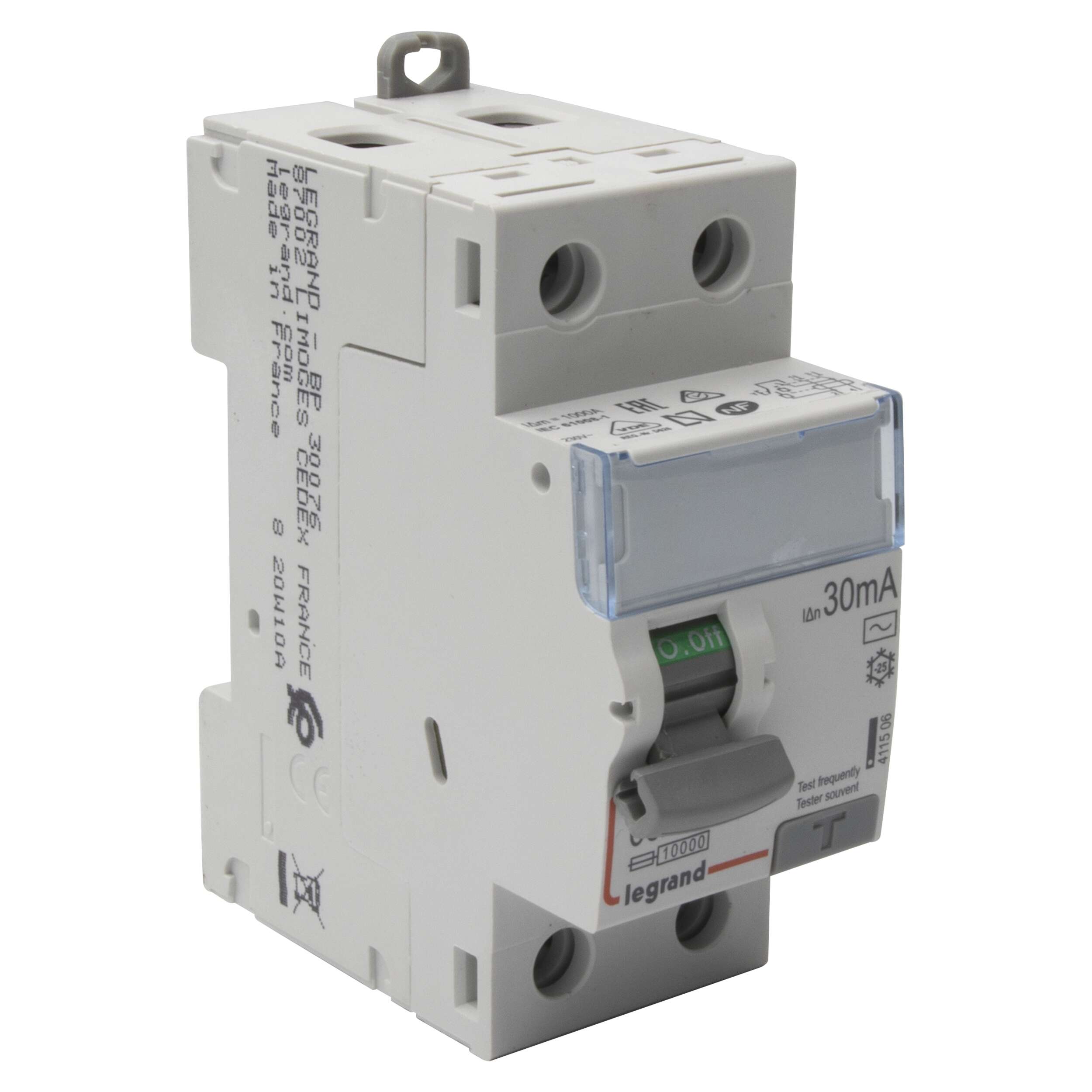 Interrupteur différentiel DX³-ID haut/bas vis - 2P 230V~ 63A typeAC 30mA - 2 mod
