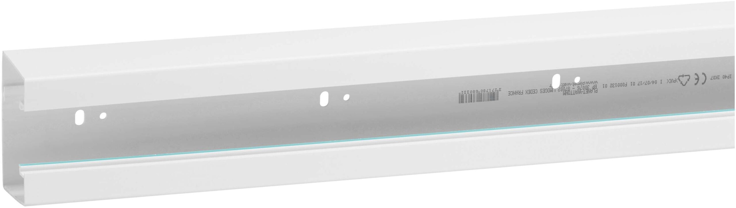 Goulotte Logix 45-85x50mm-1 compartiment-2m-Livré sans couvercle-PVC Blanc Artic – Image 2
