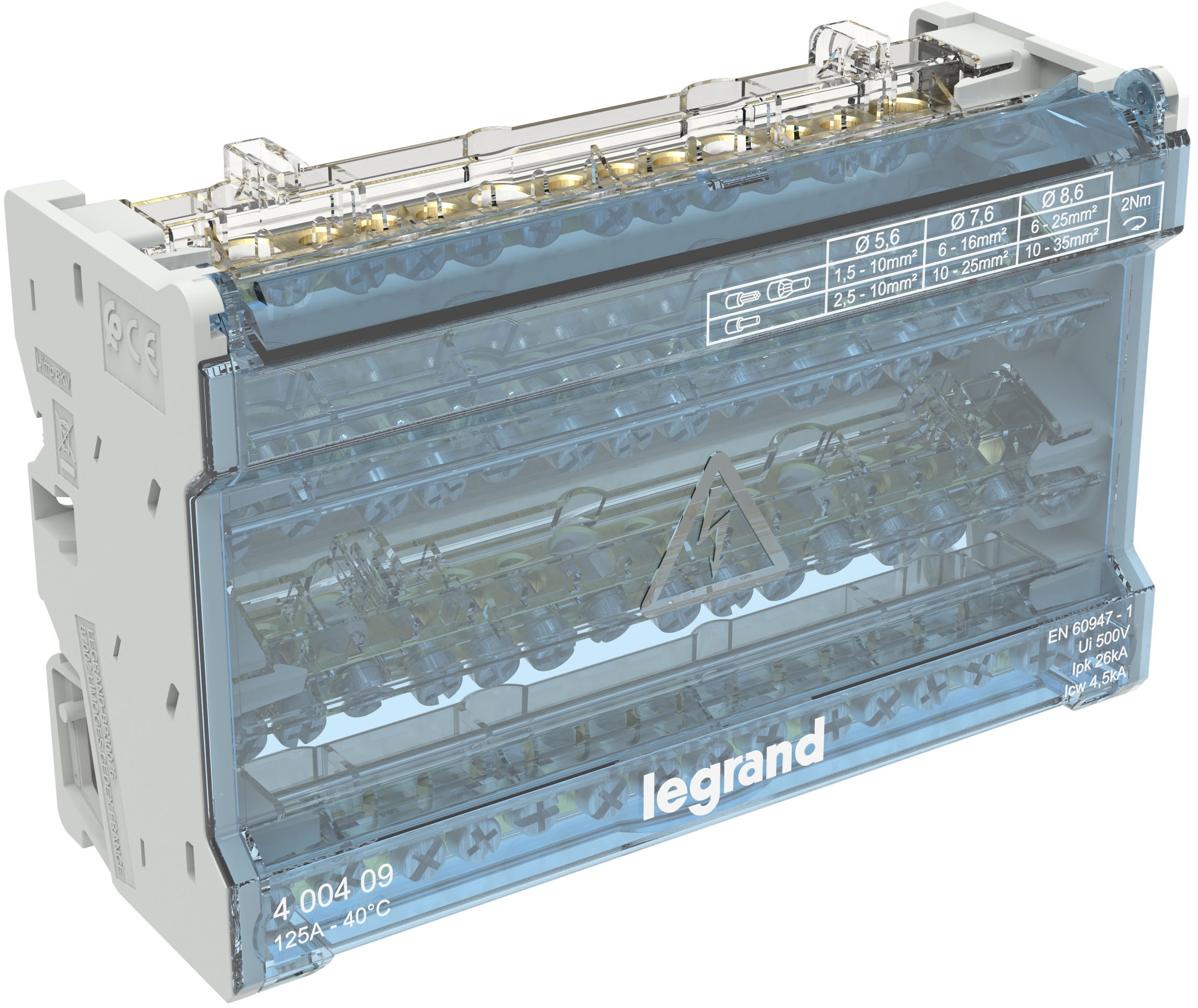 Répartiteur modulaire 4P 125A - 8 modules