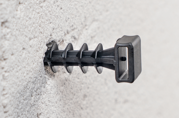 Cheville murale à frapper pour trou D= 7 à 8 mm en PA66W noir - LOK01