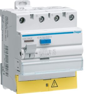 Interrupteur différentiel 40A 30mA 3P+N type AC à bornes décalées