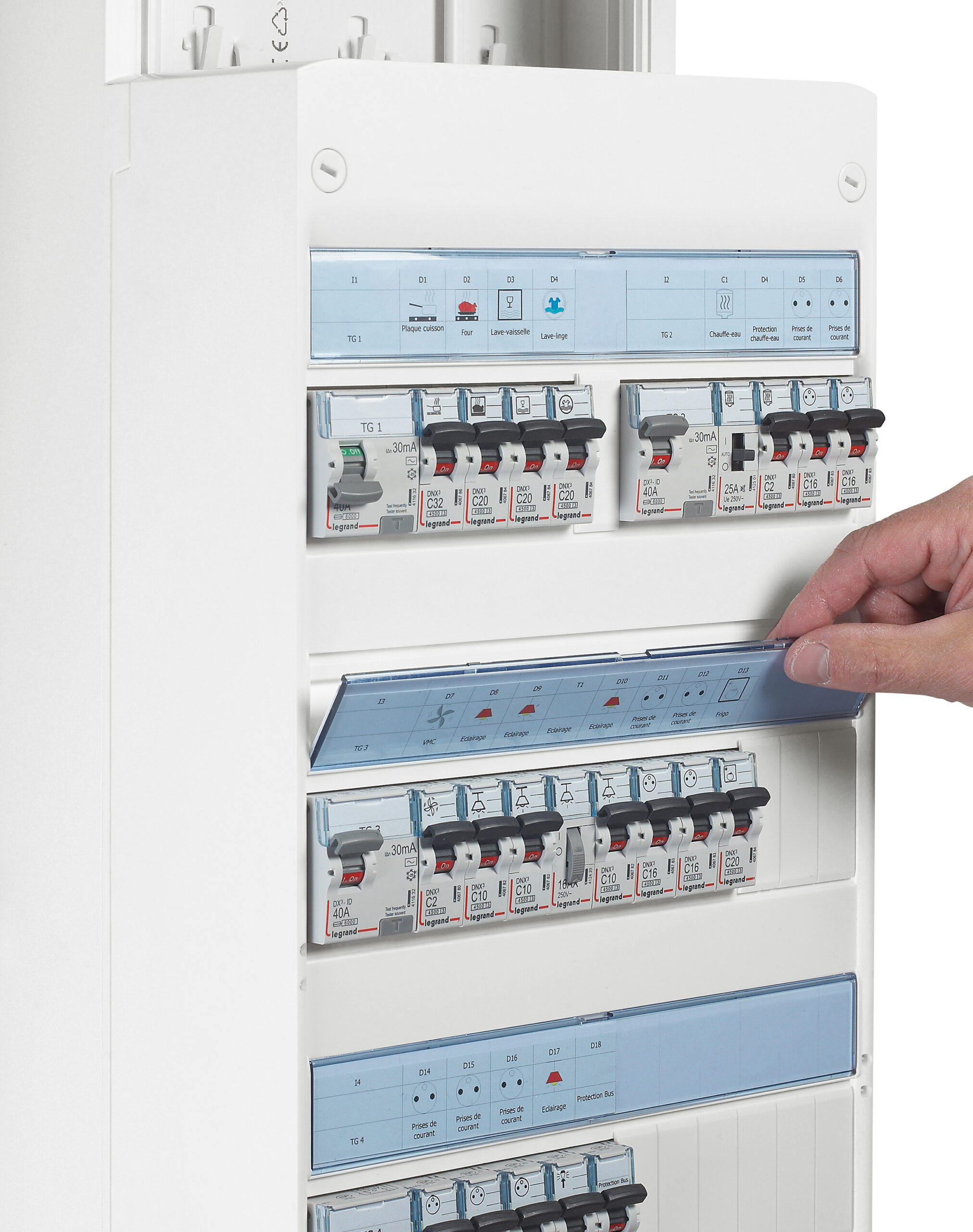 Coffret Drivia 13 modules 4 rangées saillie IP30 IK05 - Blanc RAL9003 – Image 2