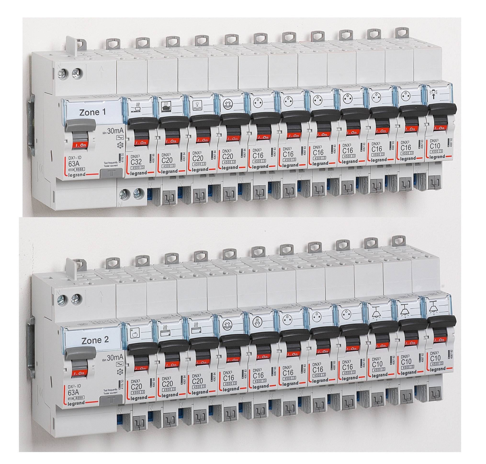 Interrupteur différentiel DX³-ID haut vis/haut auto 2P 230V~ 63A AC 30mA -2 mod