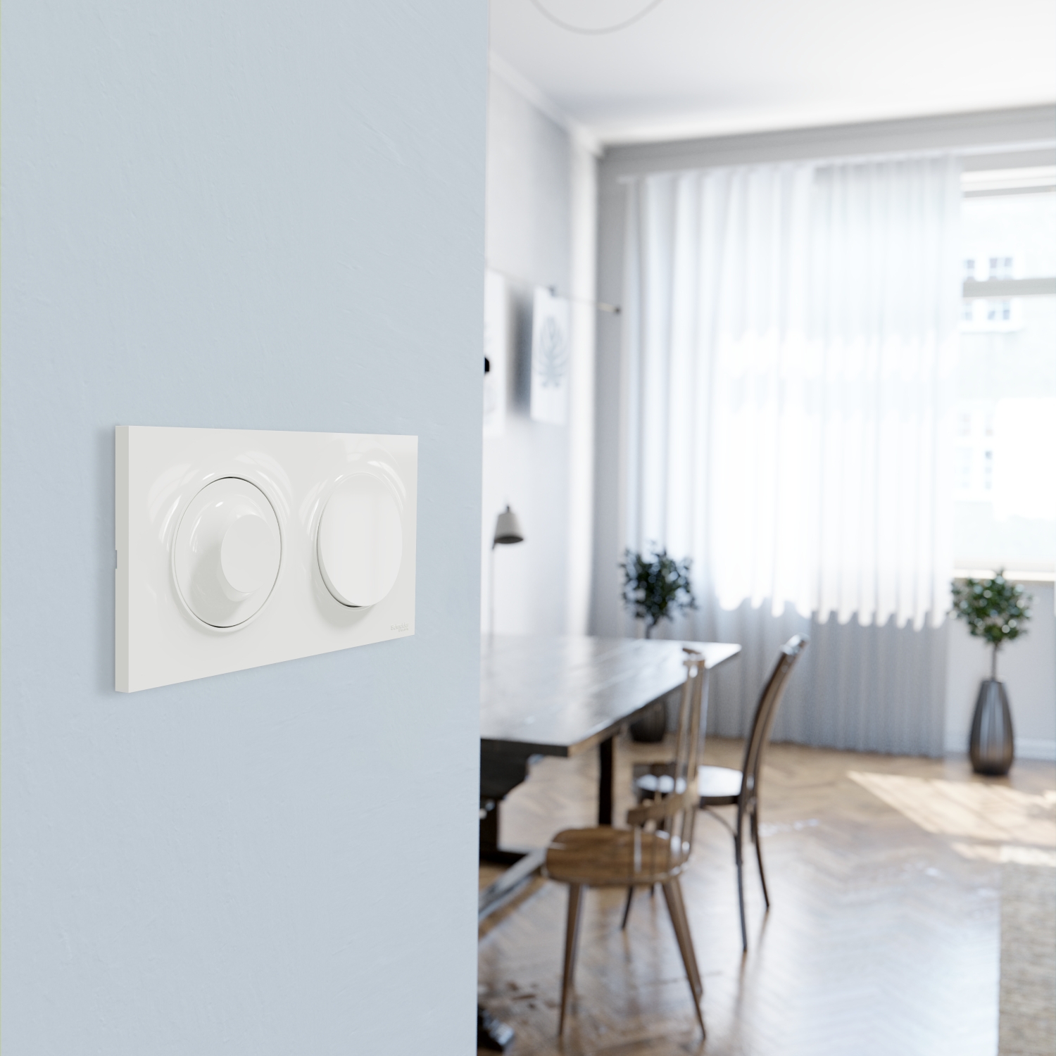 Odace 2011 Styl - plaque 2 postes H/V entraxe 71mm blanc – Image 6