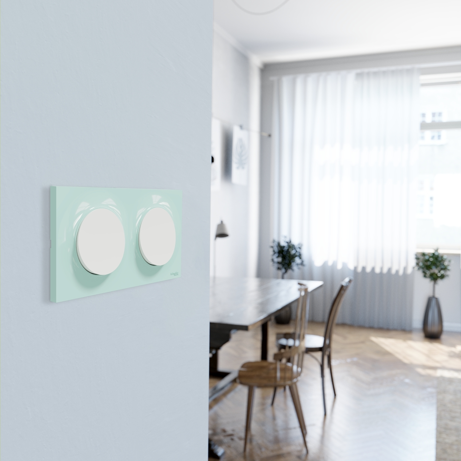 Odace 2011 - poussoir lumineux - blanc - 10A - voyant LED bleu 0,15mA – Image 10