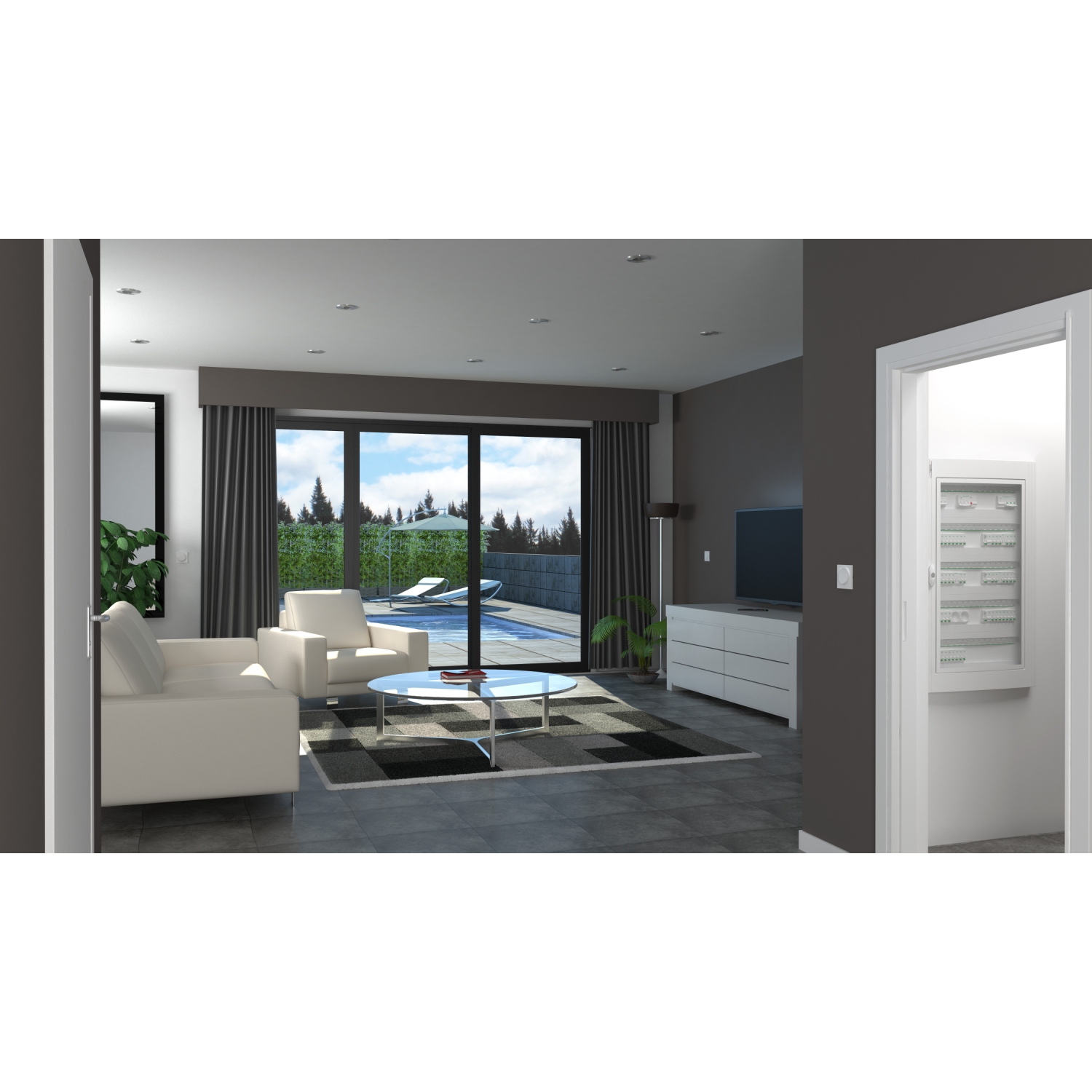 PrismaSeT XS - Porte pleine RAL9003 pour coffret saillie 6 rangées 24 modules – Image 2